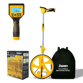 Zozen Measuring Wheel Digital Display, 3-Sections Foldable, Imperial/Metric Measure Wheel with Backlit Display | Up to 99,999Ft/ 99,999M | Kickstand to Keep Stand |Portable, Include Cloth Backpack.