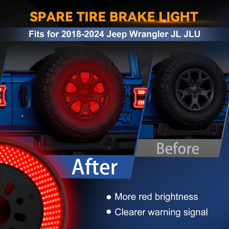 KARSAM Spare Tire Brake Light for 2018-2025 Jeep Wrangler JL