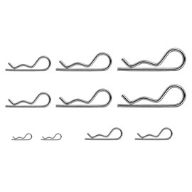 10 Pcs Hardware Pins, Cotter Pins, Sizes M1-M3 R Pin Clips, Fastener Assortment Kit, Spring Clip Retainer Pins for Hitch Pin Lock Systems (10)