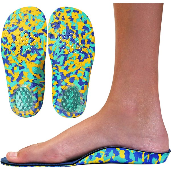 Camo Comfort Childrens Insoles for Kids with Flat Feet Who Need Arch Support by KidsSole (Toddler Sizes 5-9)