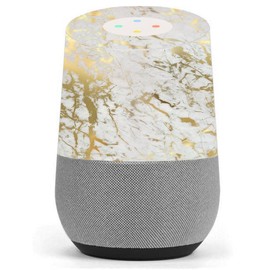 Skin Decal Vinyl Wrap for Google Home Cover Skins Stickers/Marble White Gold Flake Granite