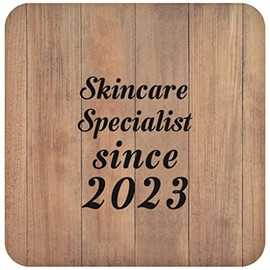 Designsify Gifts, Skincare Specialist Since 2023, Drink Coaster C Mat Wipe-Clean Non-Slip Non-Skid Cork Back, for Birthday Anniversary Mom Dad Parents Fathers Mothers Day Party, to Men Women Him Her