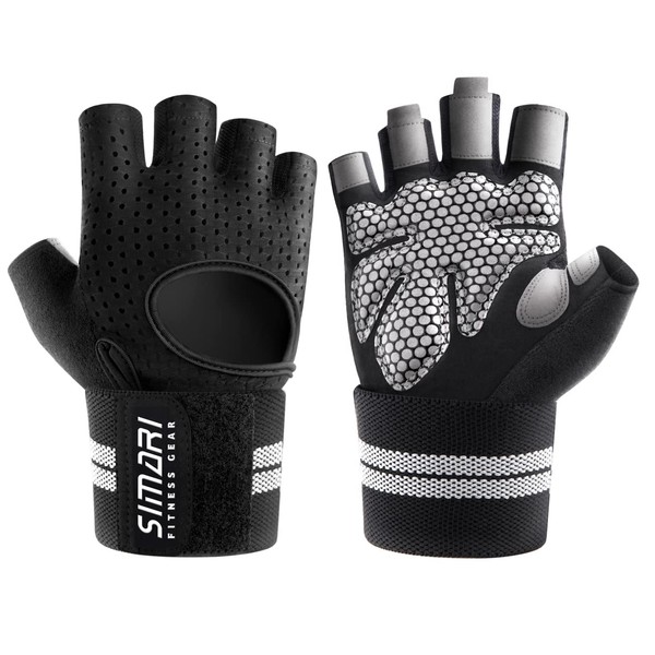Simari SMRG902 Training Gloves, Muscle Training Gloves, Sports Gloves, Wrist Wrap, Wrist Stabilizers, for Trekking, Cycling Gloves, Men’s, Women’s, Unisex, Junior Use