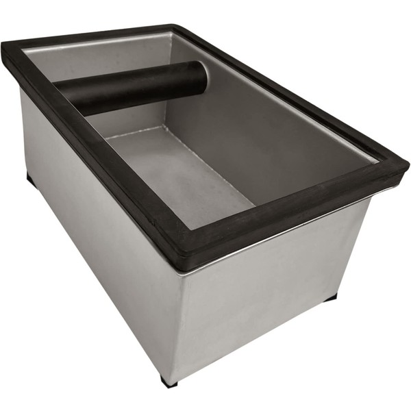Rattleware Stainless Steel Knock Box | Heavy-Duty Espresso Grounds Container, Welded Bar, Durable and Efficient for Baristas - Quality Coffee Preparation (9.25"x5.5"x4")