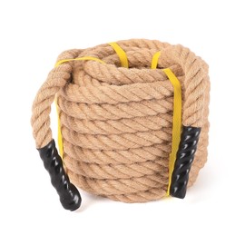 Jute Rope 1 in × 50 ft Natural Hemp Rope Heavy Duty Jute Rope Twisted Rope for Indoor Outdoor Crafts, Nautical, Tug of War Rope, Railing, Hammock, Swing, Gardening, Climbing