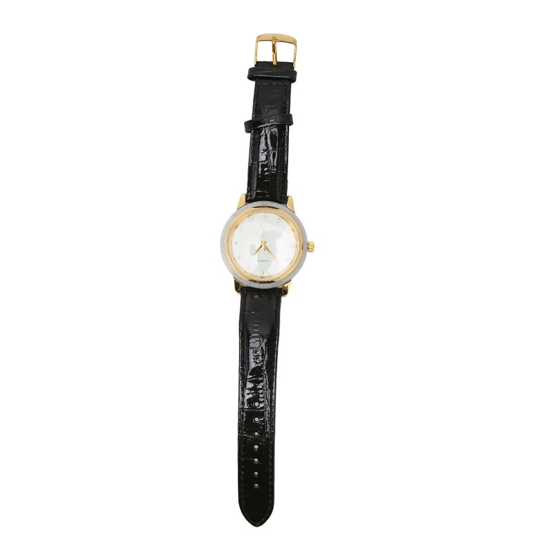Alloy Quartz Movement Watch Men Elegant Shiny Rhinestone Watch with