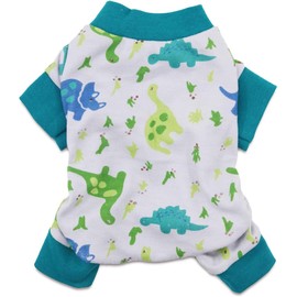 DroolingDog XS Small Dog Pajamas Dog Pjs for Small Dogs Doggie Onesie for Small Dogs Boys with Dinosaur Print