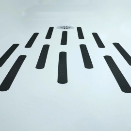 SlipX Solutions 7.5" Bath Tub Shower Safety Adhesive Treads with Microban in Black, 12 Pack