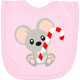 inktastic Cute Mouse, Little, Baby Mouse, Candy Cane Newborn Bib Pink 45f31
