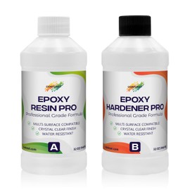 CoatCast Epoxy Resin Pro 64 Oz Kit – Clear High-Gloss Finish for Coating Wood, Concrete, Stone & More | Strong, Durable, Self-Leveling | Perfect for Arts & Crafts, Table Tops & More!