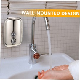 STOBAZA Household Wall-Mounted Stainless Steel Soap Dispenser for Shower and Bathroom Capacity Liquid Pump Bottle for Shampoo Shower Gel and Hand Soap