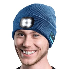 Ocatoma Unisex Toque Bluetooth LED Beanie Music Hat with Light,Gift Idea for Dad Boyfriend Him Teen Boys Gifts for Men Women