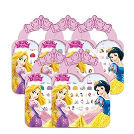 Fashion Yo 5 Sheets Toddlers Princess Elsa Minnie Kids Girls Nail Stickers Earring Stickers Art Decal Party Bag Fillers Decor for Kids Girls Birthday Gift (Princess Nail Stickers)