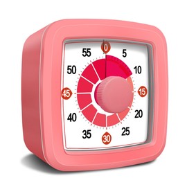 Visual Timer for Kids, 60-Minute Countdown Timer for Classroom Office Kitchen, Pomodoro Timer with Silent Operation，Time Management Tools with Colorful Pattern(Pink)