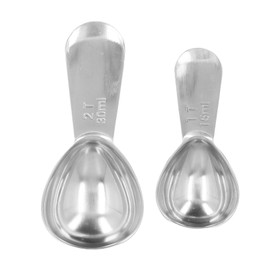 2Pcs Coffee Measuring Scoop 304 Stainless Steel Ground Coffee Measuring Spoon Set with Scale