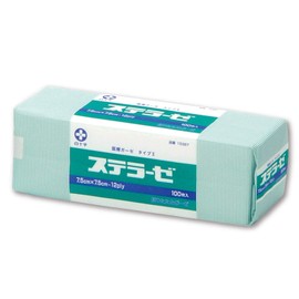 White Cross Gauze Sterase, Type II, 3.0 x 3.0 inches (7.5 x 7.5 cm), 12 Folds, 100 Pieces, General Medical Devices