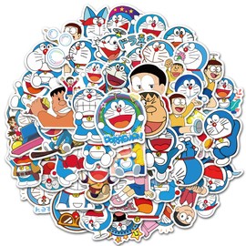 50PCS Doraemon Stickers Anime Stickers for Laptop Water Bottle Computer Skateboard Luggage