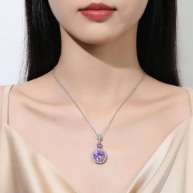 4pcs Set Circular large size Zirconia Pendant Necklace Earrings Ring Tennis Bracelet Set Silver Crystal Fashion Adjustable Jewelry for Women Teen Girls Wife Party Prom Wedding Gifts (red)