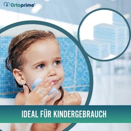 OrtoPrime Pack of 120 Disposable Face Cloths for Babies, Children and Adults, Disposable Washcloths, Bath Sponge with pH Neutral Soap, 5 Packs of 24 Sponges