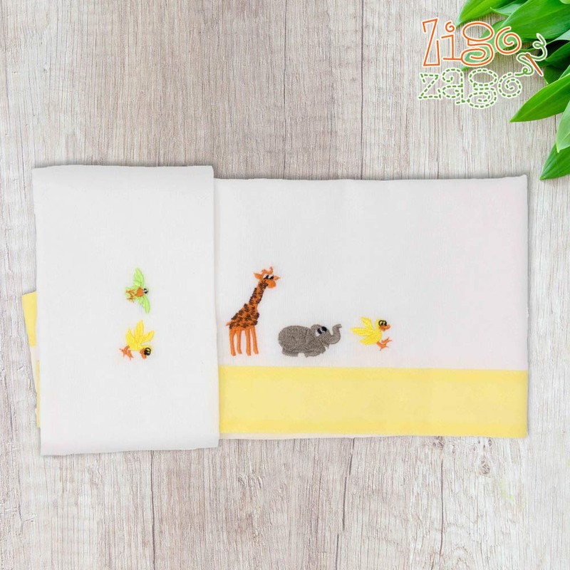 Zigozago - 3-teiliges Baby Bettwäsche Komplett Set Arche Noah -