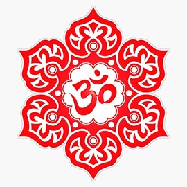 Red Lotus Flower Yoga Om Sticker Vinyl Bumper Sticker Decal High Quality Waterproof 5"