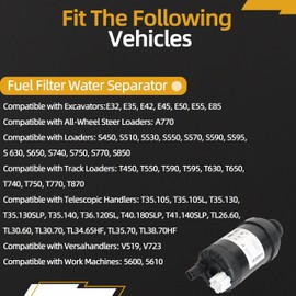 JAVOUKA JAVOUKA 3 Pack Fuel Filter Water Separator Fit for Bobcat Loaders S450 S510 S530 S550 S590 S650 S740 S770 S850 T450 T595 T650 T740 T770 T870 A770 for Excavator E32 E35 E42 E45 E55 OE# 7023589