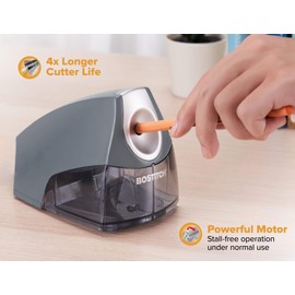 Bostitch Office Personal Electric Pencil Sharpener, Powerful Stall-Free Motor, High Capacity Shavings Tray, Gray (EPS4-KTGRAY)