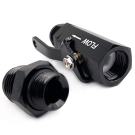 AN12 Fuel Shut Off Valve 12 AN to 12AN Male Flow Control Cut Off Valves Fitting Aluminum Anodized