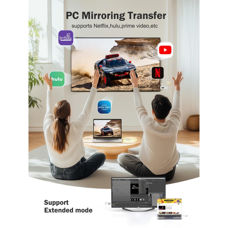 Lemorele Wireless HDMI Transmitter and Receiver Kit, Portable Wireless HDMI