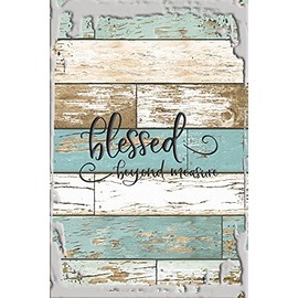 Blessed beyond measure cursive faith grateful abundant love god White Funny Sign Decor Funny Gift