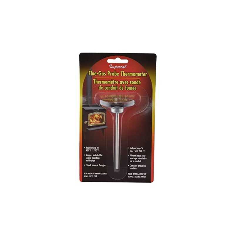 Imperial Flue-Gas Stove Pipe Probe Thermometer 1,700f w/ Magnetic Mount