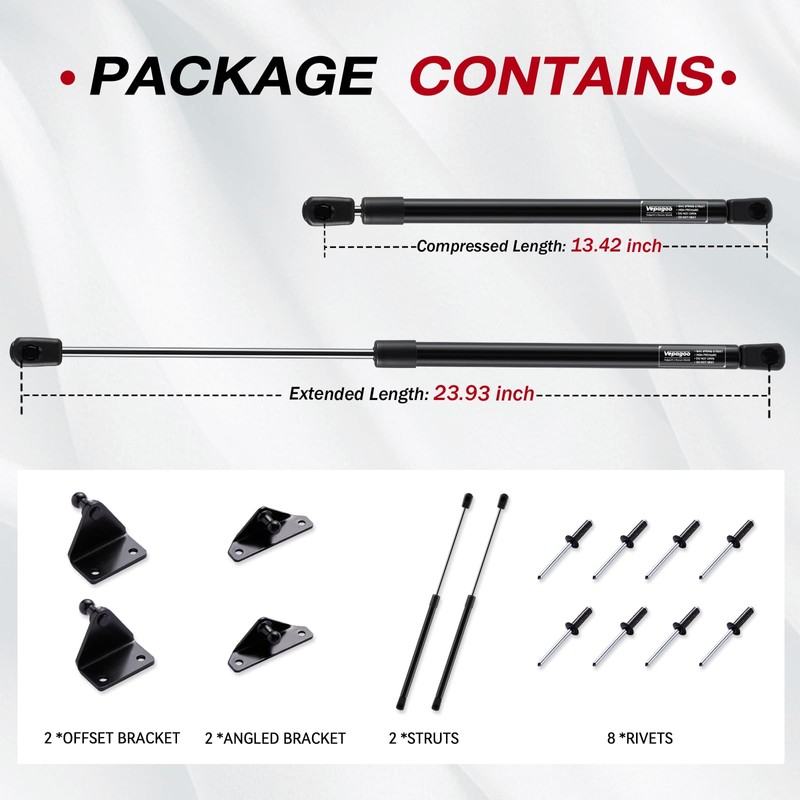 Vepagoo Hood Struts for Toyota Tacoma 2016-2023, 2 pcs Front