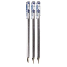 Pentel Superb Ballpoint Pen Ball Point Pens 0.7mm Nib Tip 0.25mm Line Width Fine Line Refillable Ink BK77 - Blue Ink (3)