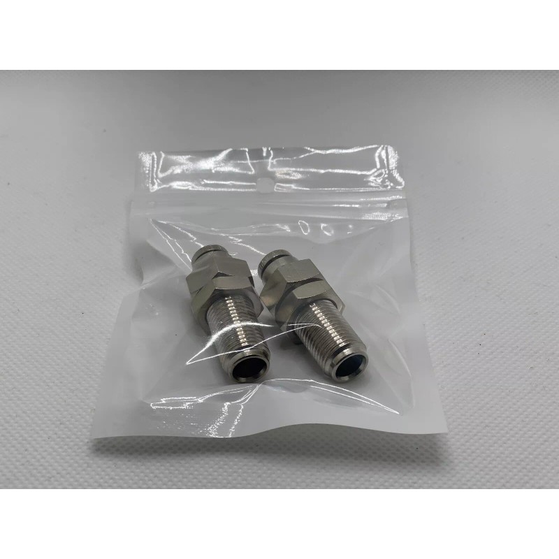 Air Suspension Fittings 2x 2” Long 3/8” PTC To 3/8”