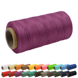 Uiopa 1 mm x 260 m Wax Thread, 150D Flat Saddle Yarn, Waxed Leather Thread, Leather Sewing Thread, Waxed Cord for Sewing Projects, Bookbinding, Shoe Repair, Jewellery