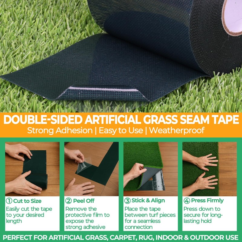 Valcora 4 Inch Double Sided Turf Tape for Artificial Grass