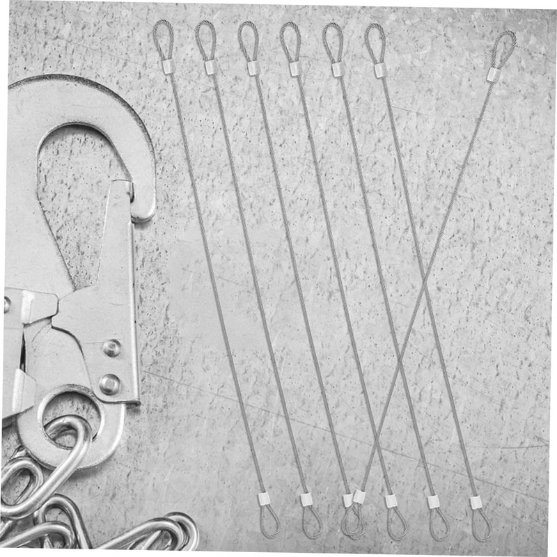 Ciieeo 20pcs Stainless Steel Safety Cables with Loops Antidrop Design