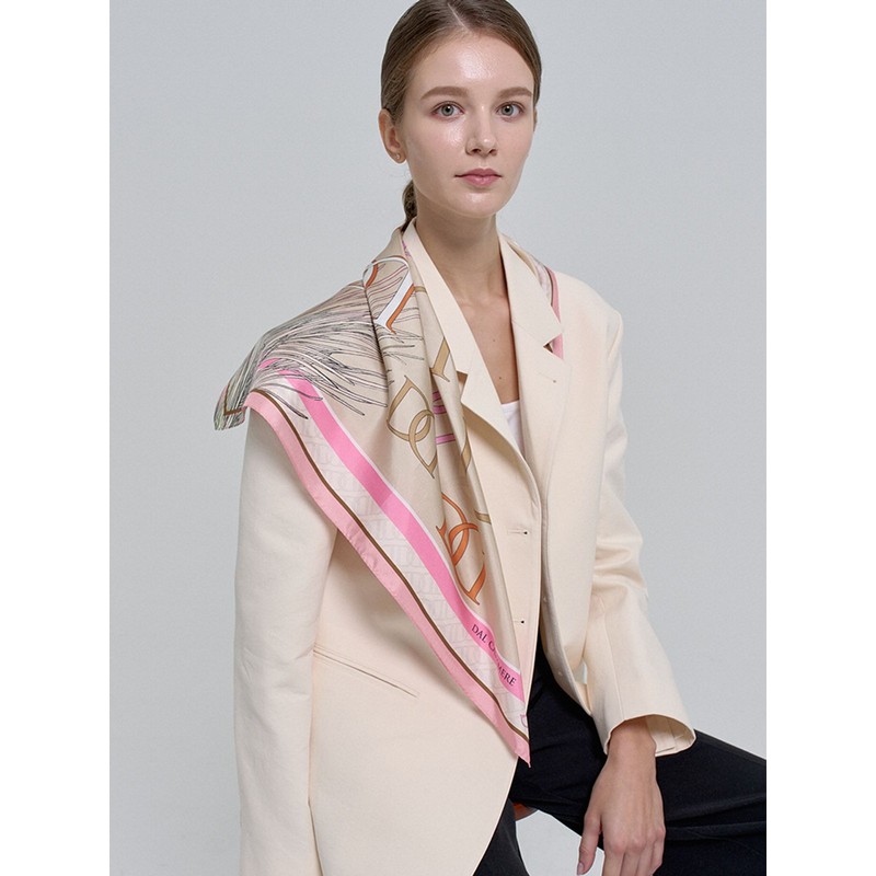 Dal D Unit Silk Scarf Square 65 Brown