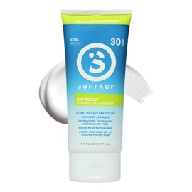 Surface Dry-Touch Lotion Sunscreen - Reef Safe, Ultra-Light & Clean Feeling, Broad Spectrum UVA/UVB Protection, Paraben Free, Hypoallergenic, Water Resistant, Fragrance Free - SPF 30, 6oz