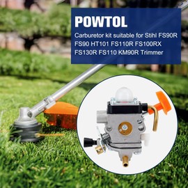 Powtol FS 90 R Carburetor for STIHL FS90R FS90 FS110R FS110 FS87 FS100 HL90 HL95 HL100 HT100 HT101 KM90 KM100 KM110 KM110R SP90 Trimmer Replace C1Q-S174 4180 120 0611