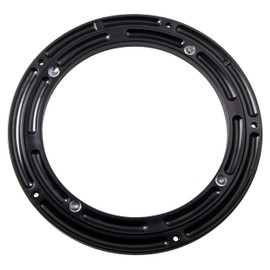 Gedotec Heavy Duty Swivel Fitting 360° Rotating Disc Diameter 230 mm | Turntable Plastic Black | Thrust Ball Bearing Load Capacity 200 kg | Rotary Ring for Screws for Furniture | 1 Piece - Swivel Ring