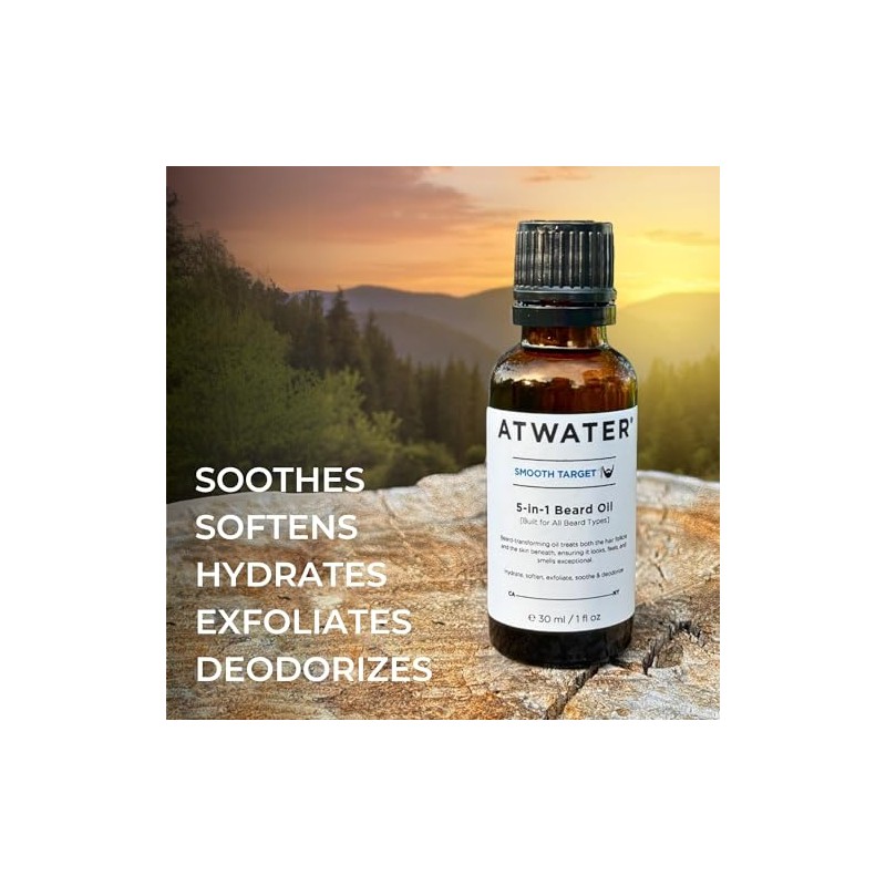 ATWATER Men's 5-in-1 Beard Oil for a Soothened & Softened