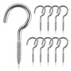 BOUMVID Pack of 10 Screw Hooks, Stainless Steel, Ceiling Hook,
