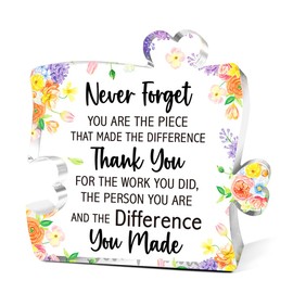 EWDMOUK Thank You Appreciation Gift for Coworker, Thanksgiving Gifts for Women, Never Forget the Difference You Make Acrylic Block Puzzle, Retirement Goodbye Gift for Teacher Nurse