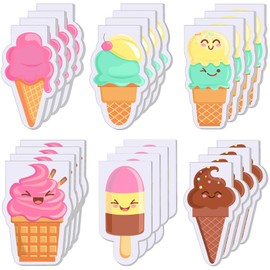 Teling 24 Pcs Ice Cream Party Favors Ice Cream Notes Small Cute Notebook Cones Pocket Notebook Mini Pocket Notepad for Office Class Gifts Rewards