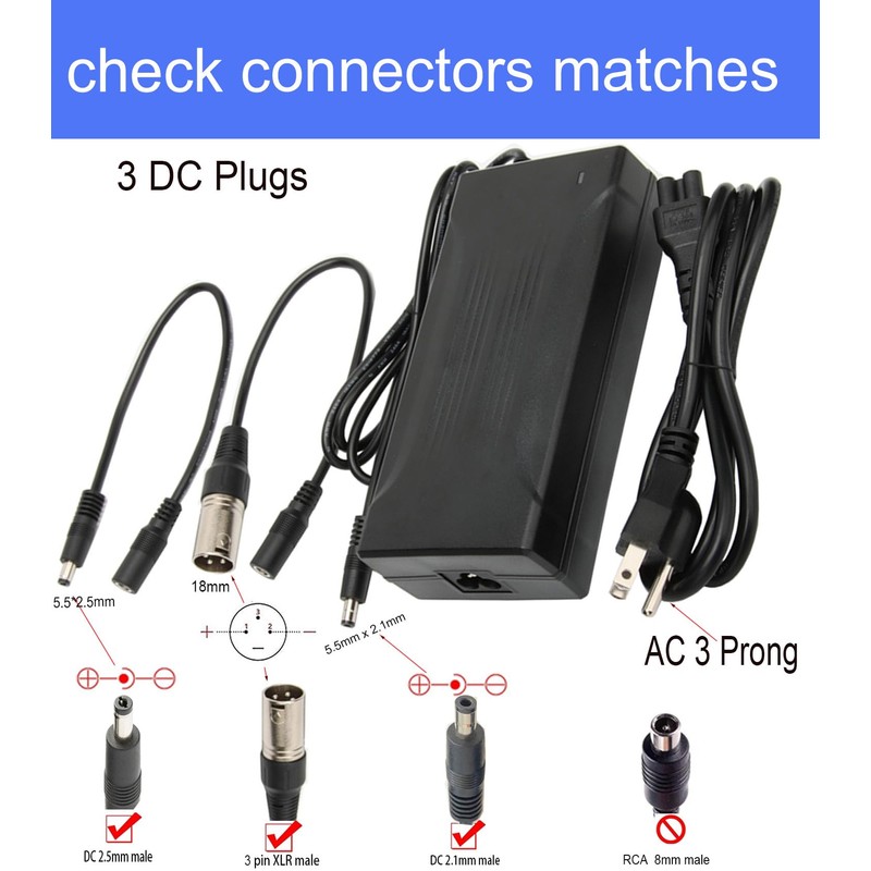 Xietongpo 54.6V 3 amp Battery Chargers for 48V Battery Pack