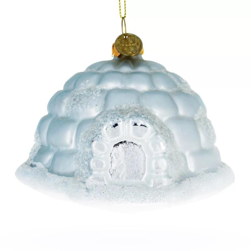 BESTPYSANKY Igloo Blown Glass Christmas Ornament