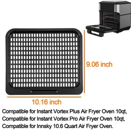 Cooking Tray for Instant Vortex Plus 10 Quart Air Fryer,3 Pcs Replacement Parts for Innsky 10.6 Qt Oven,Nonstic Cooking Rack,Air Fryer Replacement Parts and Accessories