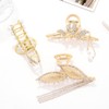 Formery Rhinestone Butterfly Hair Claws Gold Pearl Fishtail Hair Clip