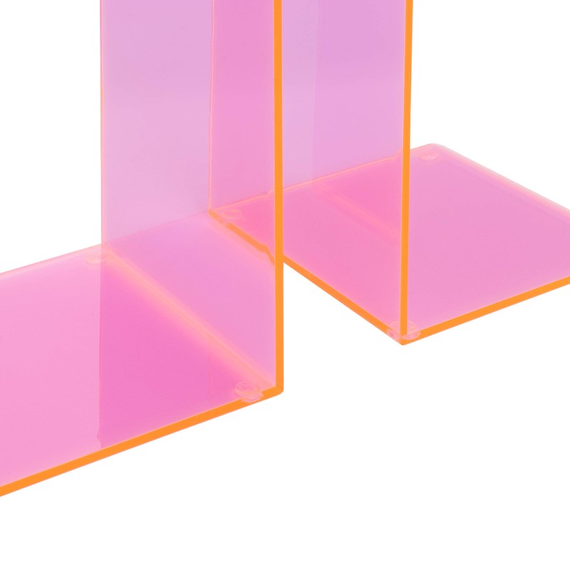 OSCO Acrylic Bookends with Clear Rubber Pads Non Slip, Stylish